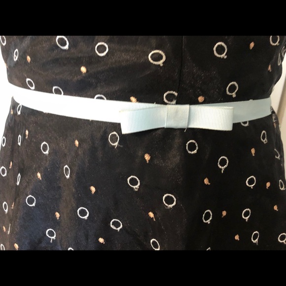 ABC Evening Allen Schwartz Party Dress size 12 Embroidered Dots Strapless flowy - Picture 7 of 12